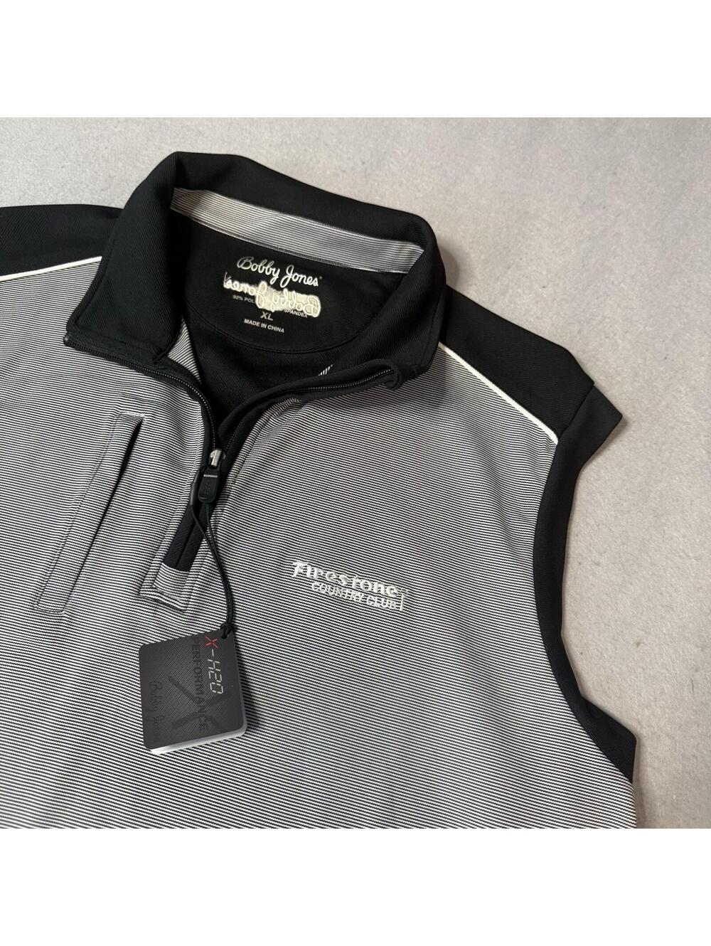 Bobby Jones XH2O Golf Vest Men’s XL Firestone Country Club 1/4 Zip Performance